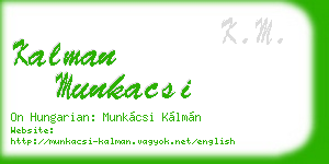 kalman munkacsi business card